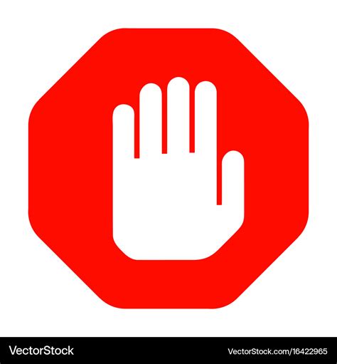 Hand stop sign Royalty Free Vector Image - VectorStock