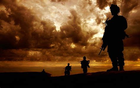 HD wallpaper: military, soldier, silhouette, sunset | Wallpaper Flare