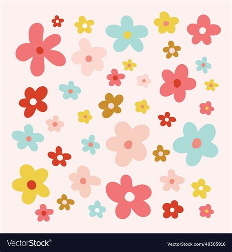 Retro flowers Royalty Free Vector Image - VectorStock