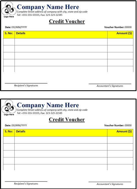 Voucher Templates - Excel Word Template