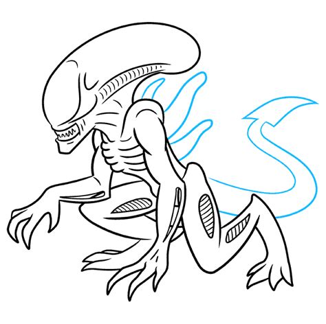 How to Draw a Xenomorph Alien - Really Easy Drawing Tutorial | Alien drawings, Xenomorph, Easy ...