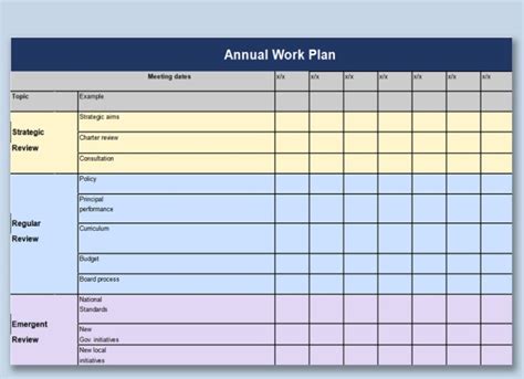 Strategic Plan Excel Template
