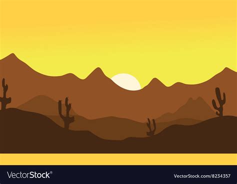 Silhouette of desert Royalty Free Vector Image