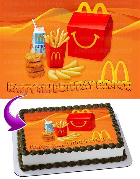 Buy Cakecery Mcdonalds Happy Meal Personalized Edible Cake Topper 1/2 11.7 x 17.5 Birthday Cake ...