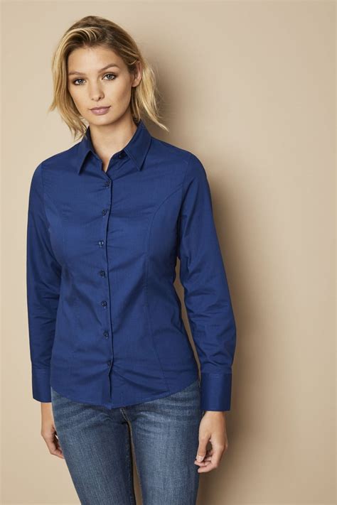 Women's Essentials Long Sleeve Shirt, Dark Blue | Simon Jersey