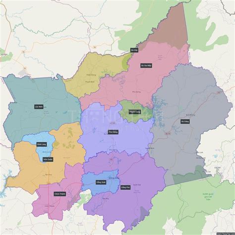 Map of Binh Phuoc province - Thong Thai Real