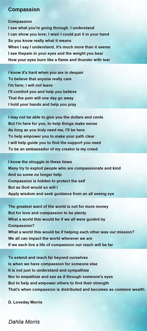 Compassion - Compassion Poem by D Loveday Morris