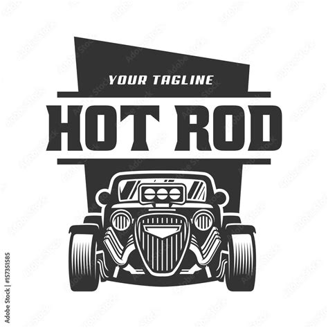 Hot Rod car logo, HotRod vector emblem, Vector Hot Rod car logo design ...