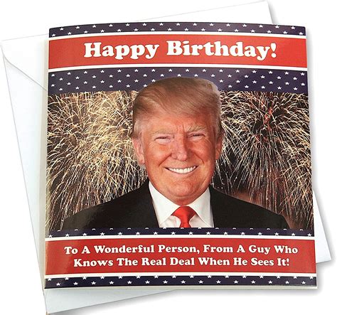 Happy Birthday Talking Card From Donald Trump - Glossy Print - Real Voice Greeting with ...