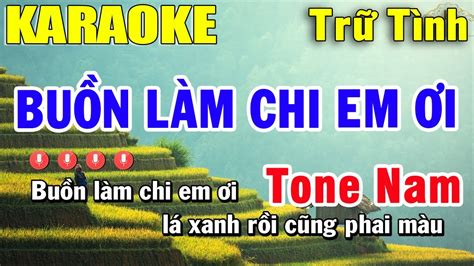 Buồn Làm Chi Em Ơi Karaoke Tone Nam - Nhạc Trữ Tình | Trọng Hiếu Acordes - Chordify