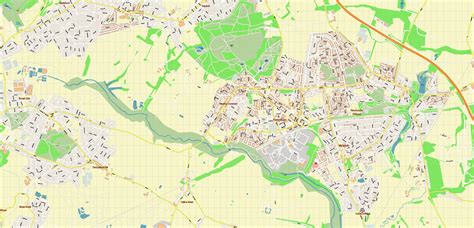 Warrington Area UK Map Vector City Plan High Detailed Street Map ...