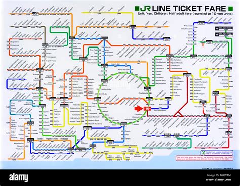 Train map of the Japan Railways lines around Tokyo, Japan Stock Photo ...