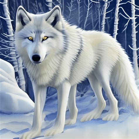 3d White Wolf in the Arctic Snow · Creative Fabrica