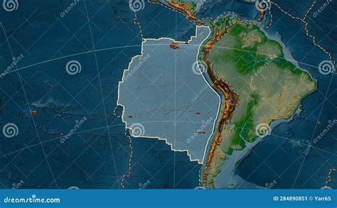 Earthquakes Around the Nazca Plate. Physical Map Stock Illustration ...