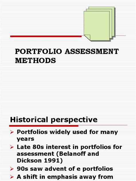 Portfolio Assessment Methods | PDF | Educational Assessment | Evaluation