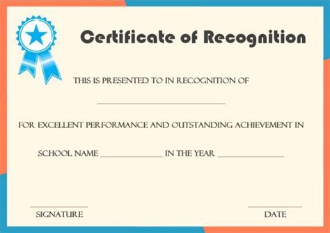 certificate of recognition template for students | Certificate of recognition template ...