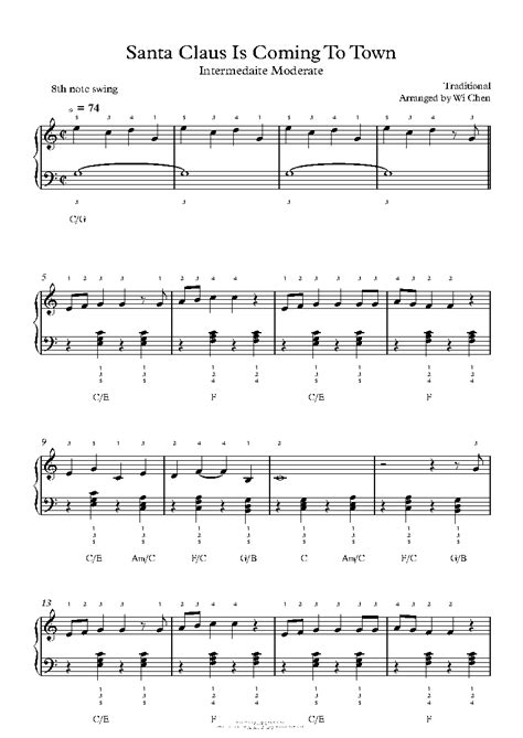 Santa Claus Is Coming To Town by Traditional Sheet Music & Lesson | Intermediate Level