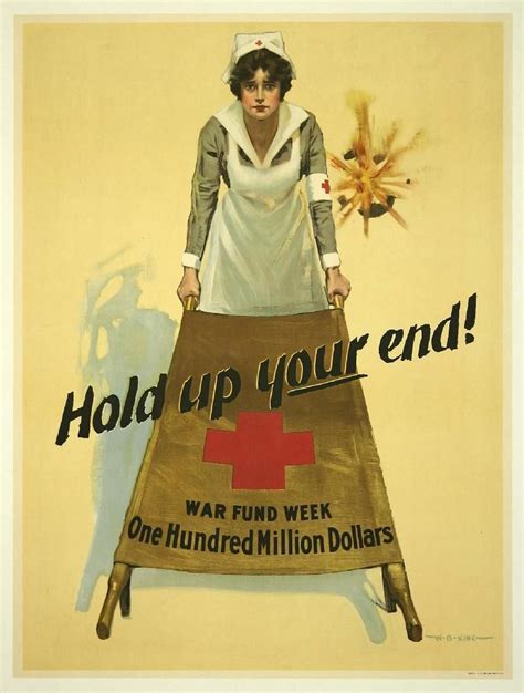 Original Vintage WWI Red Cross Poster "Hold Up Your End" 1917 W.B. KIng | Ww1 posters, Wwii ...