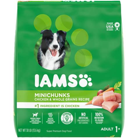 IAMS Adult Minichunks Small Kibble High Protein Dry Dog Food with Real Chicken, 30 lb. Bag ...