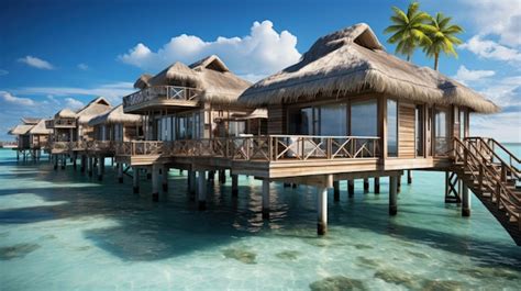 Premium AI Image | a beach house on stilts is shown in the photo.