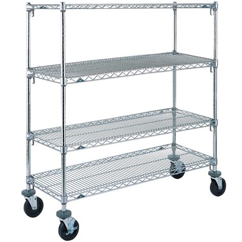 Metro A336BC Super Adjustable Chrome 4 Tier Mobile Shelving Unit with ...