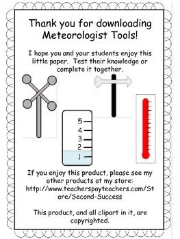 Meteorologist Tools by Second Success | Teachers Pay Teachers