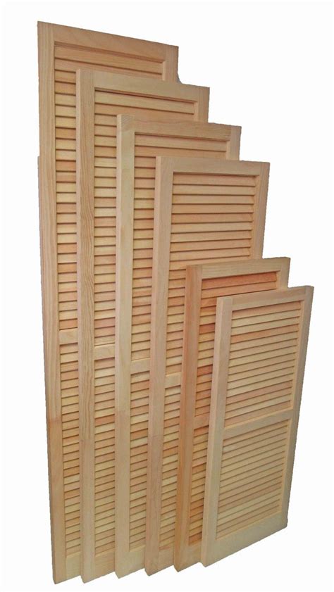 Louvered Wooden Shutter Pair - Total Wood Store