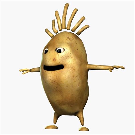 Potato Man Cartoon Style Character 3D Model $149 - .max .fbx .obj .3ds - Free3D