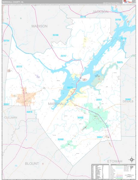 Marshall County, AL Wall Map Premium Style by MarketMAPS - MapSales