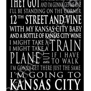 I'm Going to Kansas City, Song Lyrics on a Gallery Stretched Canvas ...