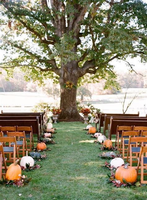 25 Chic Fall Wedding Aisle Decor Ideas - Weddingomania