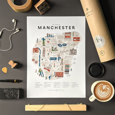 Music of Manchester 30 Iconic Music Venues of Manchester. A3. Illustrated Map by Oldfield Design ...