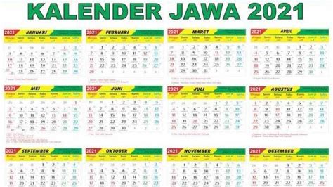 Tanggalan Jawa 2021 Hari Ini Mengetahui Pasaran dan Weton Dalam Kalender Jawa - Tribunpontianak ...