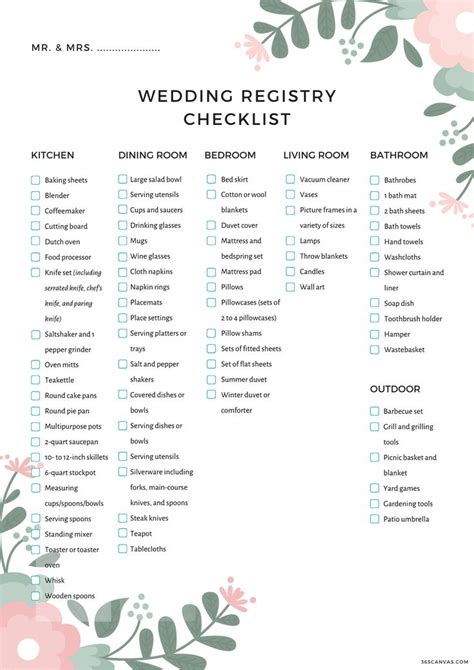 The Complete Wedding Registry Checklist (Free Printable) For Couples | Wedding registry ...