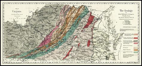 Virginia Vintage Geological Map 1874 Photograph by Carol Japp - Pixels