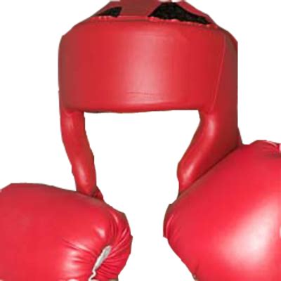 Boxing gloves and helmet PNG image