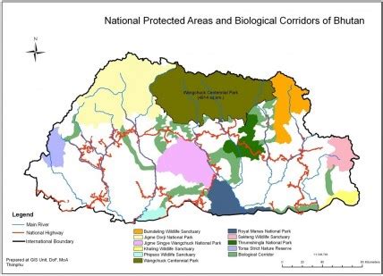 Bhutan Protected Area Bio Diversity Parks Map Map 照片 从 Marian | 照片图像 图像