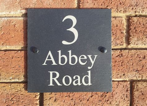 Natural Slate House Door Gate Number Sign Plaque Any Name or Number 1 ...