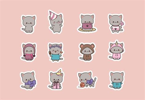 Kitty Kawaii Chibi Style Sticker PNG Transparent Images Free Download ...