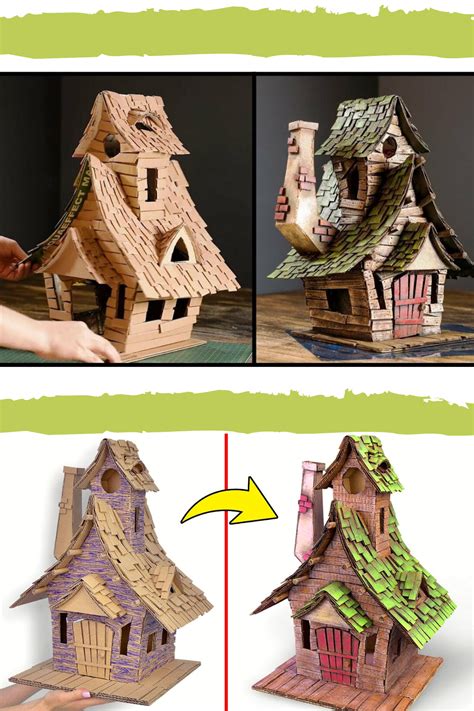 How To Make A Cardboard Haunted House | Fairy house crafts, Cardboard ...