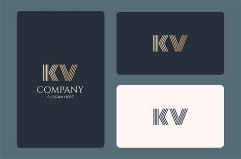 Premium Vector | Kv logo design template