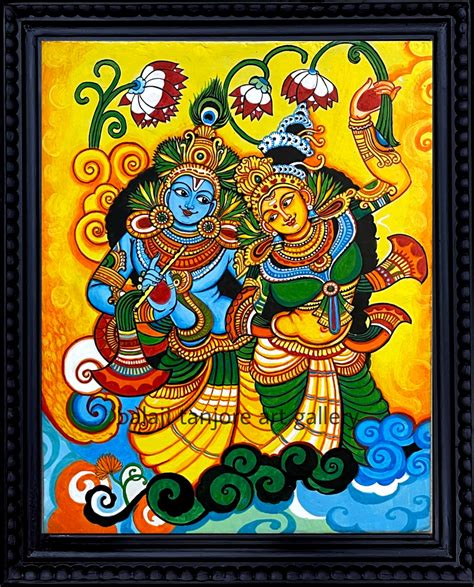 Buy Radha Krishna Kerala Mural Painting Online Kerala Mural Art For ...