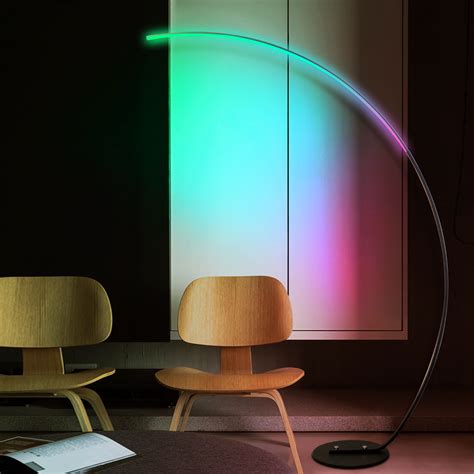 Lamp Depot 67" RGBW Arc Floor Lamp for Living Room, Modern LED Reading Lamp for Home Office ...