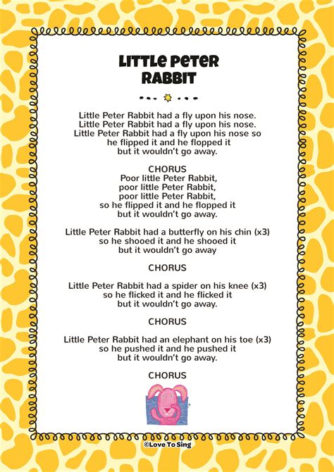 Little Peter Rabbit Song | FREE Video Song, Lyrics & Activities ...