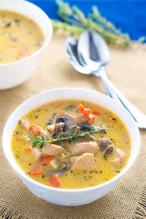 Creamy Chicken and Mushroom Soup - Delicious Meets Healthy