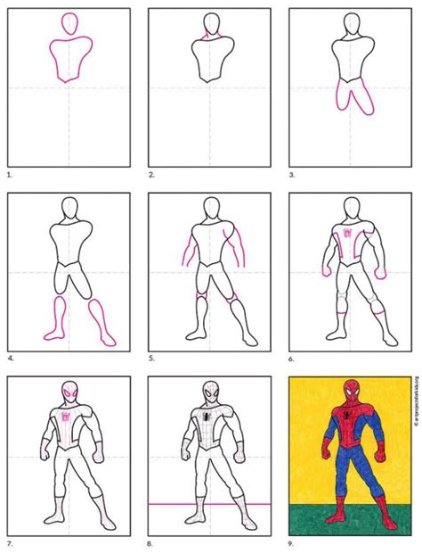 How To Draw Spiderman Step By Step Easy For Kids