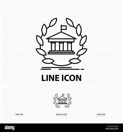 bank, banking, online, university, building, education Icon in Thin, Regular and Bold Line Style ...