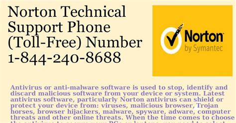 Norton Tech Support Phone Number @ 1-844-240-8688: Norton Antivirus ...