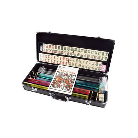 New American Mahjong Set Mah Jongg Sets Aluminum Case 166 Tiles 4 Pushers/Racks Black - Walmart ...