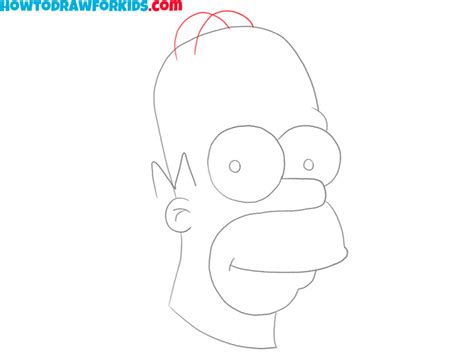 How to Draw Homer Simpson Head - Drawing Tutorial For Kids